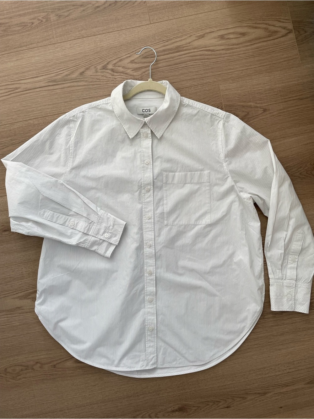 COS Tailored Pinstripe Shirt in Pima Cotton in white - Picture 4 of 13